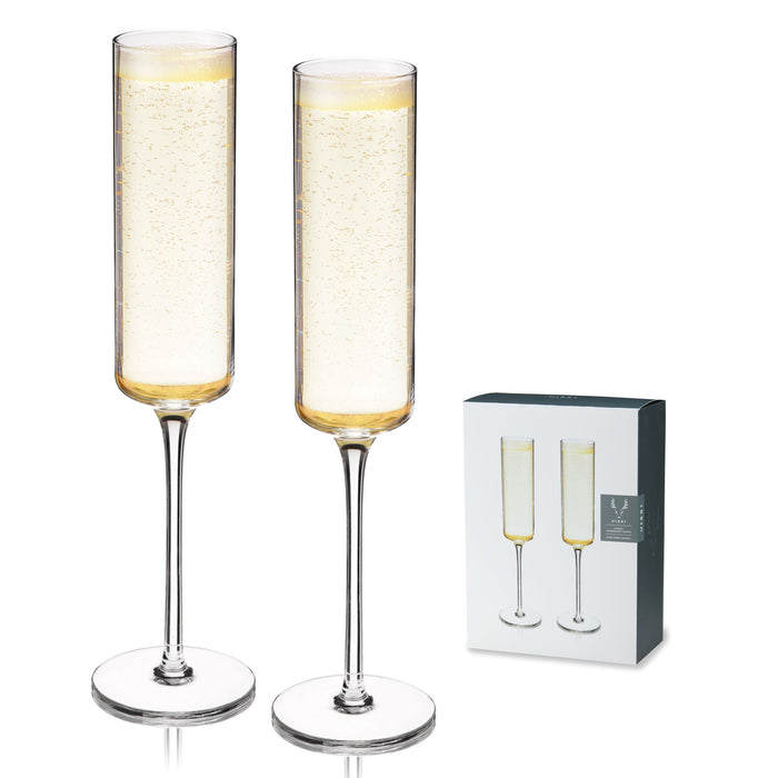 Laurel Champagne Flutes by Viski (10892)