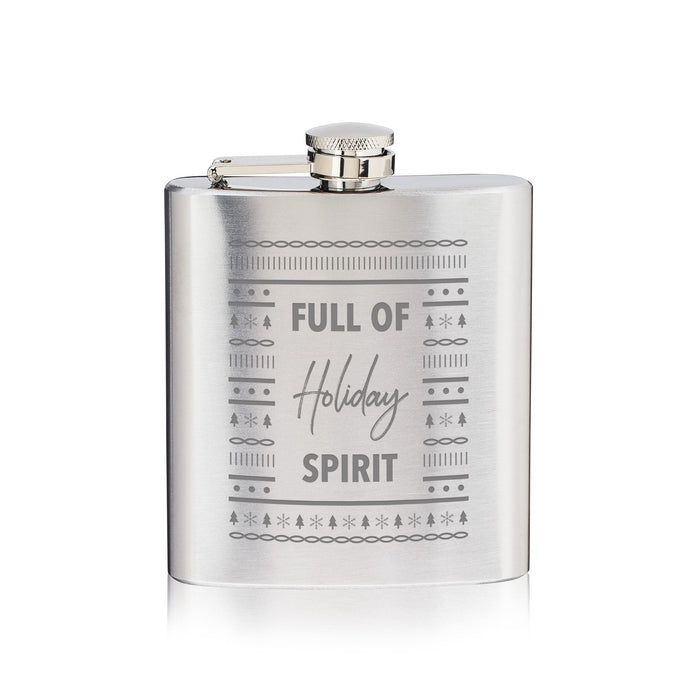 Full of Holiday Spirit Stainless Steel Flask by True (11094)