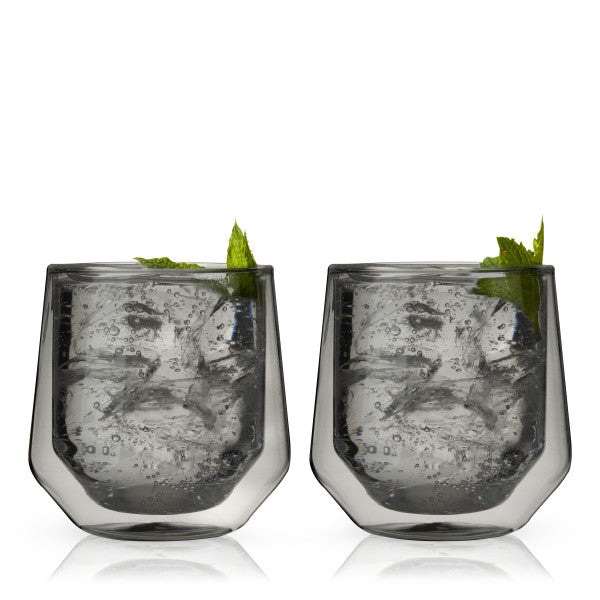 Double Walled Aurora Tumblers in Smoke, set of 2 by Viski (11187)