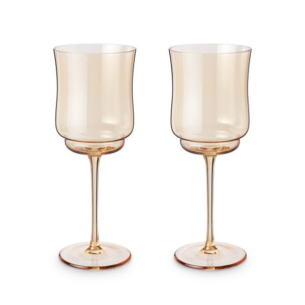 Tulip Stemmed Wine Glass in Amber by Twine Living (10878)