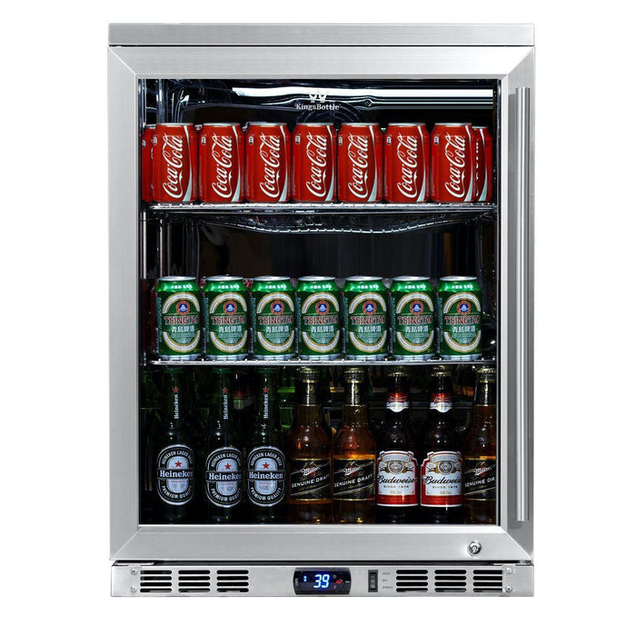 KingsBottle - 24" Built-in/Freestanding Stainless Steel Glass Door Beverage Center (KBU55M)