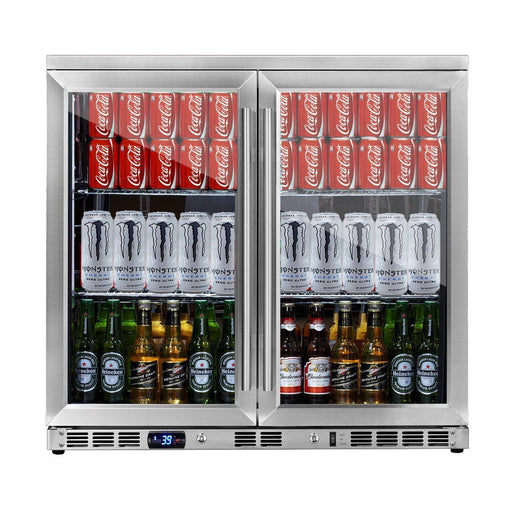 KingsBottle - 36" Built-in/Freestanding French Door Beverage Fridge - Stainless Steel (KBU56M)