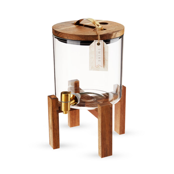 Modern Manor Wood & Glass Drink Dispenser by Twine Living (10957)