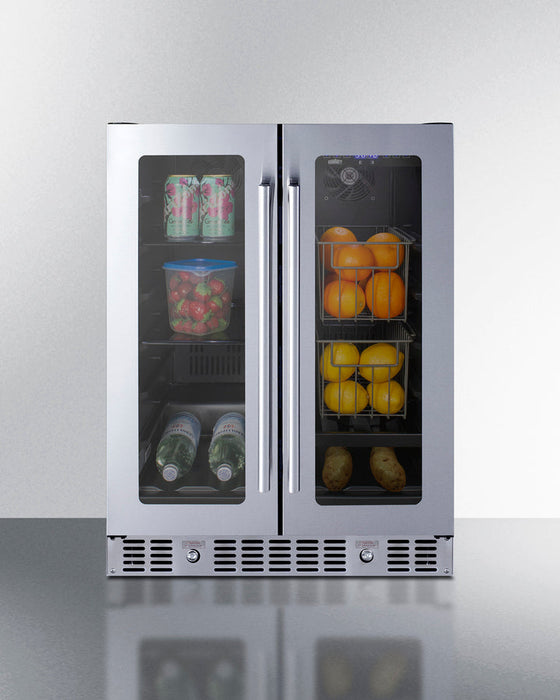 Summit - 24" Built-In Dual-Zone ADA Compliant Produce Built-in/Freestanding Refrigerator (ALFD24WBV)