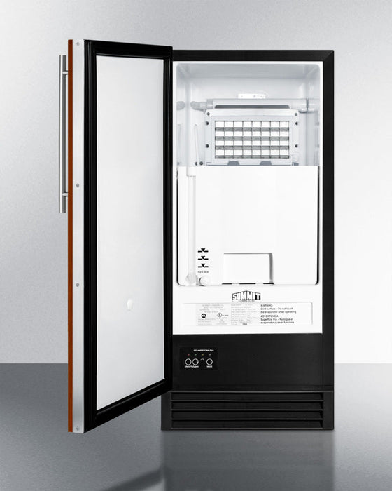 Summit - 15" Built-In Clear Ice Maker, 25 lbs. Storage Capacity, Panel-ready Door (BIM44GIF)