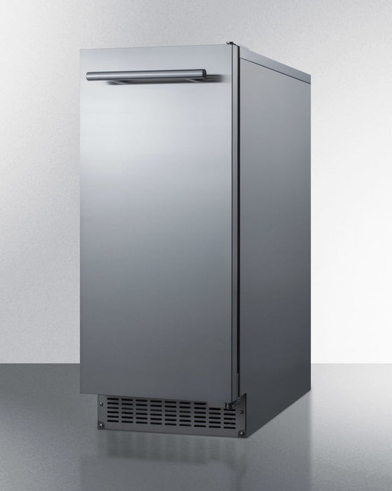 Summit - 15" Indoor/Outdoor Clear Ice Maker, 26 lbs. Storage Capacity with Pump (BIM68OSPUMP)