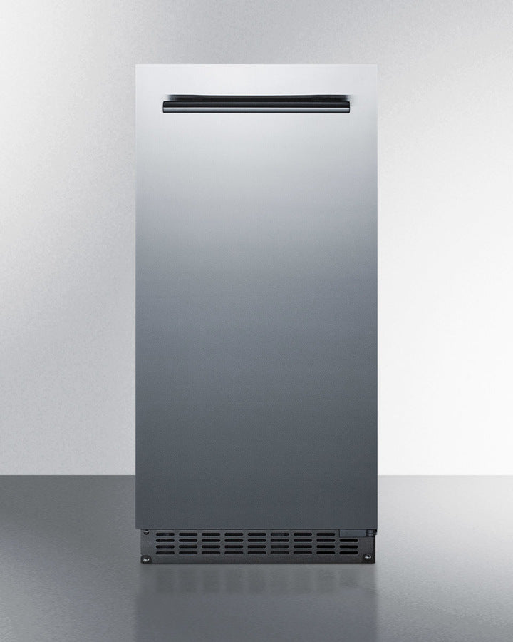 Summit - 15" Stainless Steel Indoor/Outdoor Clear Ice Maker, 26 lbs. Storage Capacity (BIM68OSGDR)