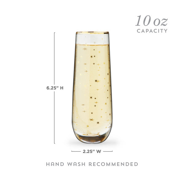 Starlight Stemless Champagne Flute Set by Twine® (10479)