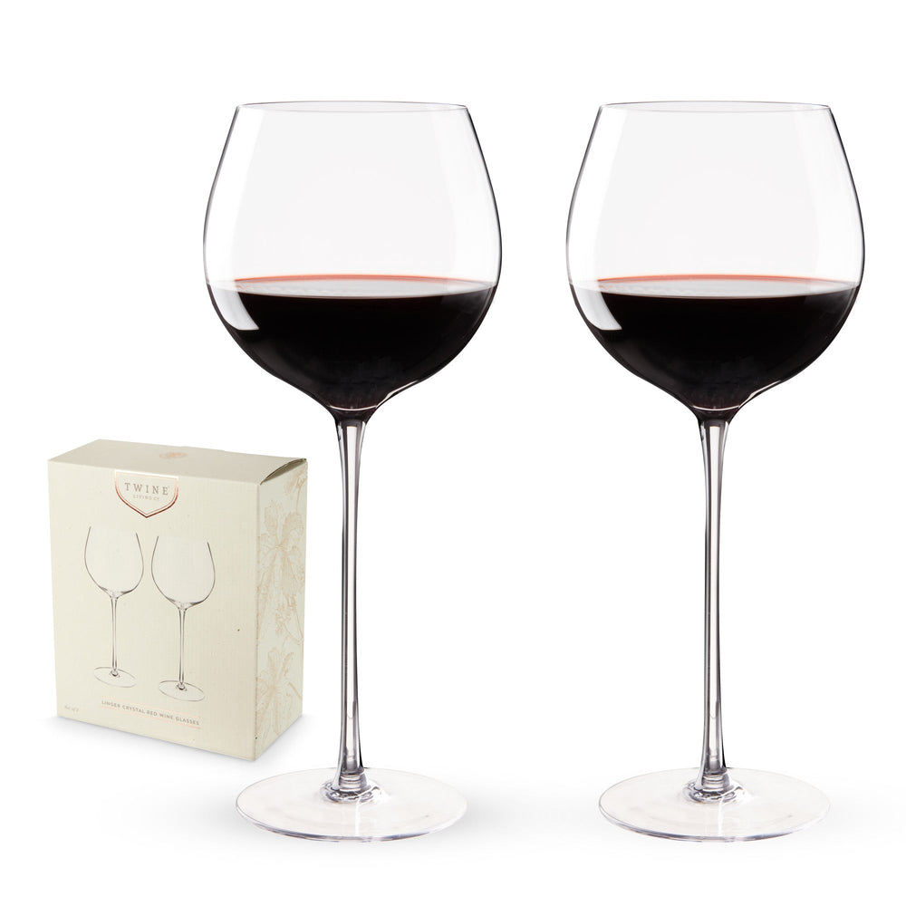 Linger Crystal Red Wine Glass Set by Twine Living® (10754)