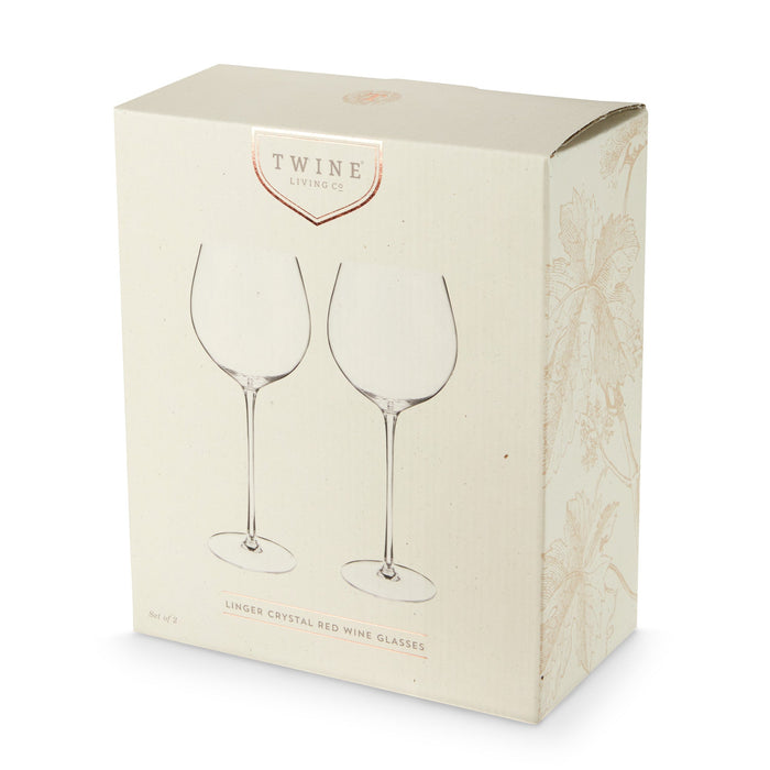 Linger Crystal Red Wine Glass Set by Twine Living® (10754)