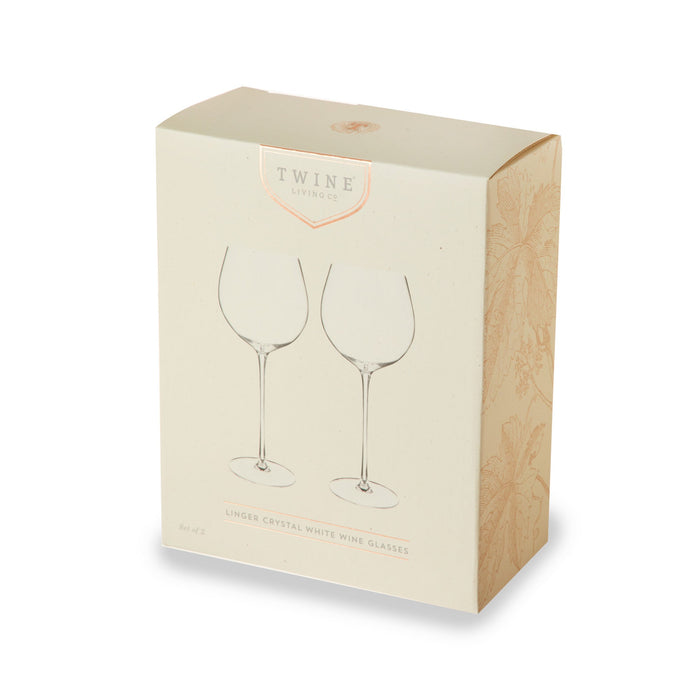 Linger Crystal White Wine Glass Set by Twine Living® (10755)