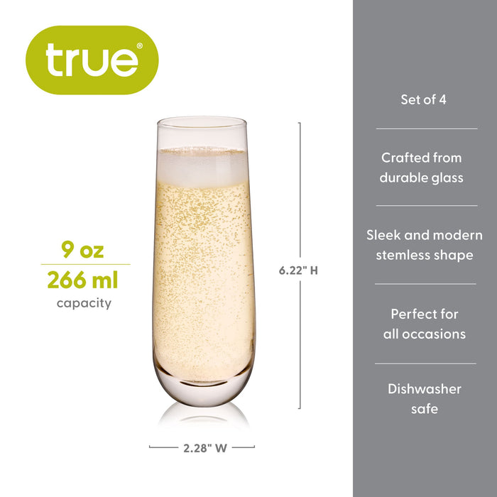 Stemless Champagne Glass by True (Set of 4)