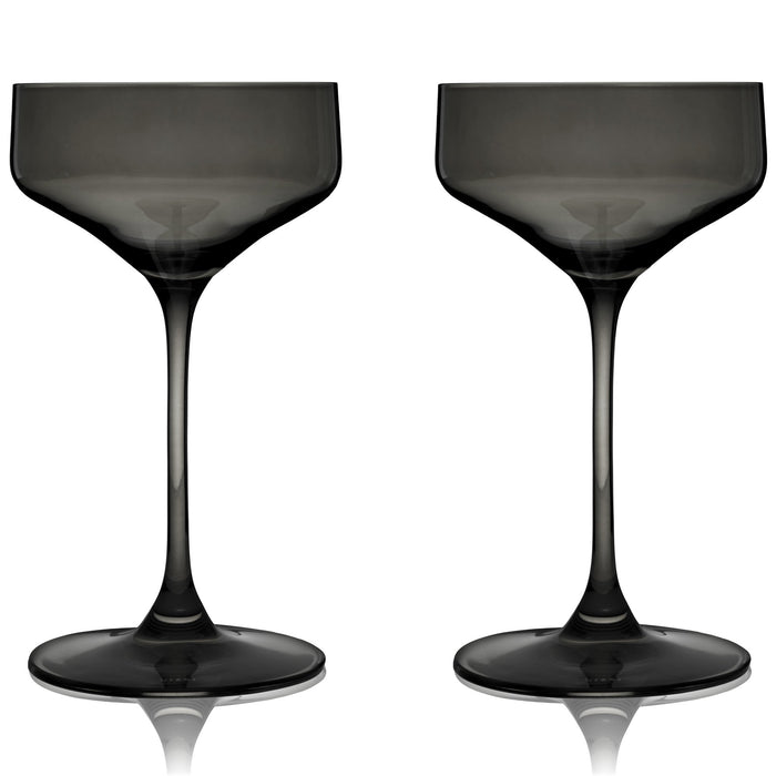 Reserve Nouveau Crystal Coupes in Smoke by Viski (set of 2)