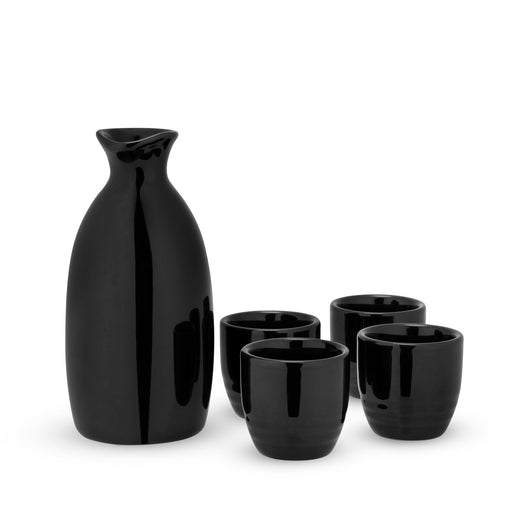 Moga™: 5-Piece Sake Set in Black by True (7455)