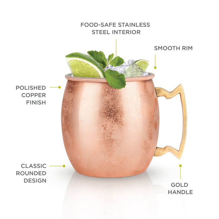 Moscow Mule: Copper Cocktail Mug, 2 Pack, by True (7119)