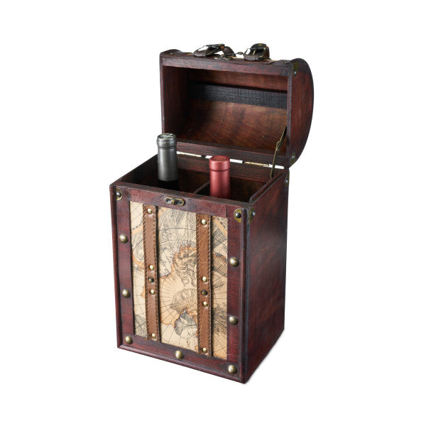 2 Bottle Old World Wooden Wine Box by Twine® (0603)