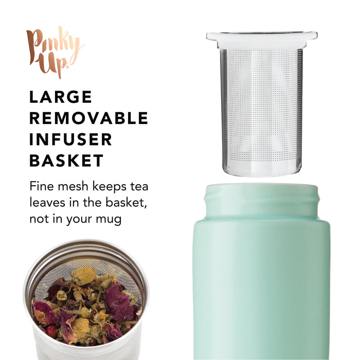 Tatyana Ceramic To-Go Infuser Mug in Turquoise by Pinky Up (10922)