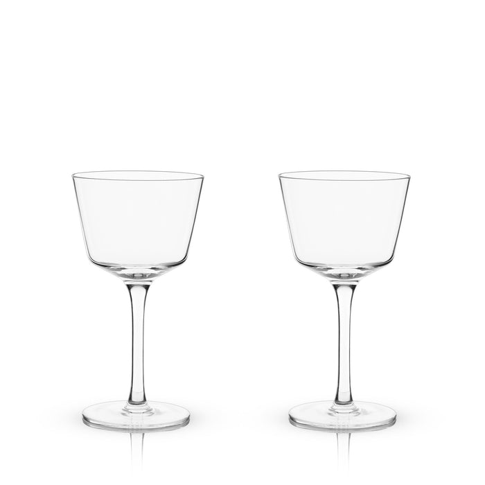 Angled Crystal Nick & Nora Glasses by Viski® (6424)