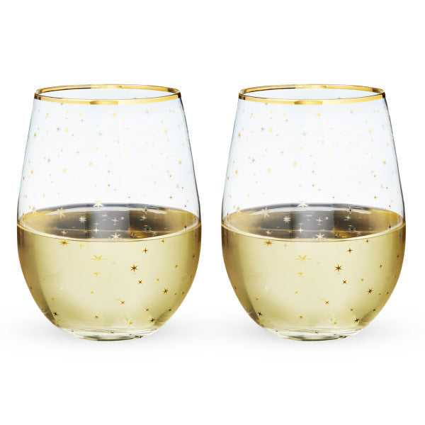 Starlight Stemless Wine Glass Set by Twine® (10484)