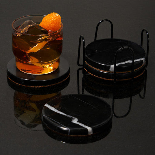 Black Marble Coaster Set by Viski (11018)