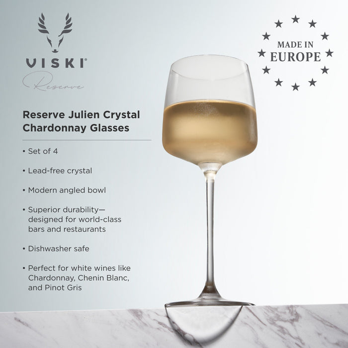 Reserve Julien Crystal Chardonnay Glasses By Viski (Set of 4)