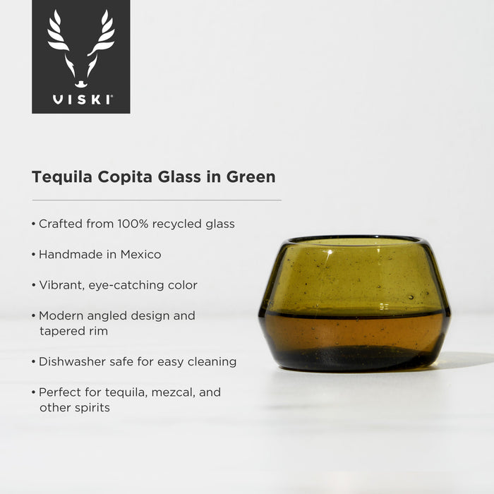 Tequila Copita Glass in Green by Viski