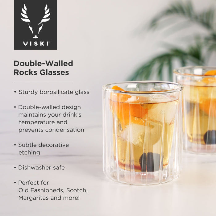 Double Walled Rocks Glasses by Viski (10995)