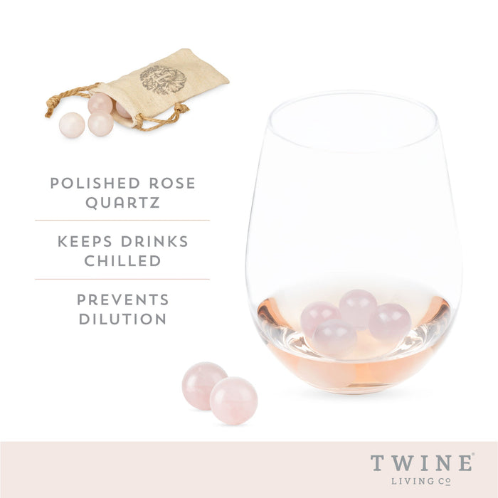 Rose Quartz Wine Gems Set of 6 by Twine Living® (6154)