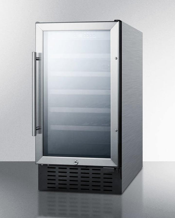 Summit - 18" 34-Bottle Single-Zone Glass Door Wine Cooler (SWC1840B)