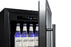 Summit - 18" Single-Zone ADA Compliant Glass Door Beverage Center, Black/Stainless Steel Wrapped Cabinet, Reversible Door (SCR1841BADA)