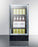 Summit - 18" Single-Zone ADA Compliant Glass Door Beverage Center, Black/Stainless Steel Wrapped Cabinet, Reversible Door (SCR1841BADA)