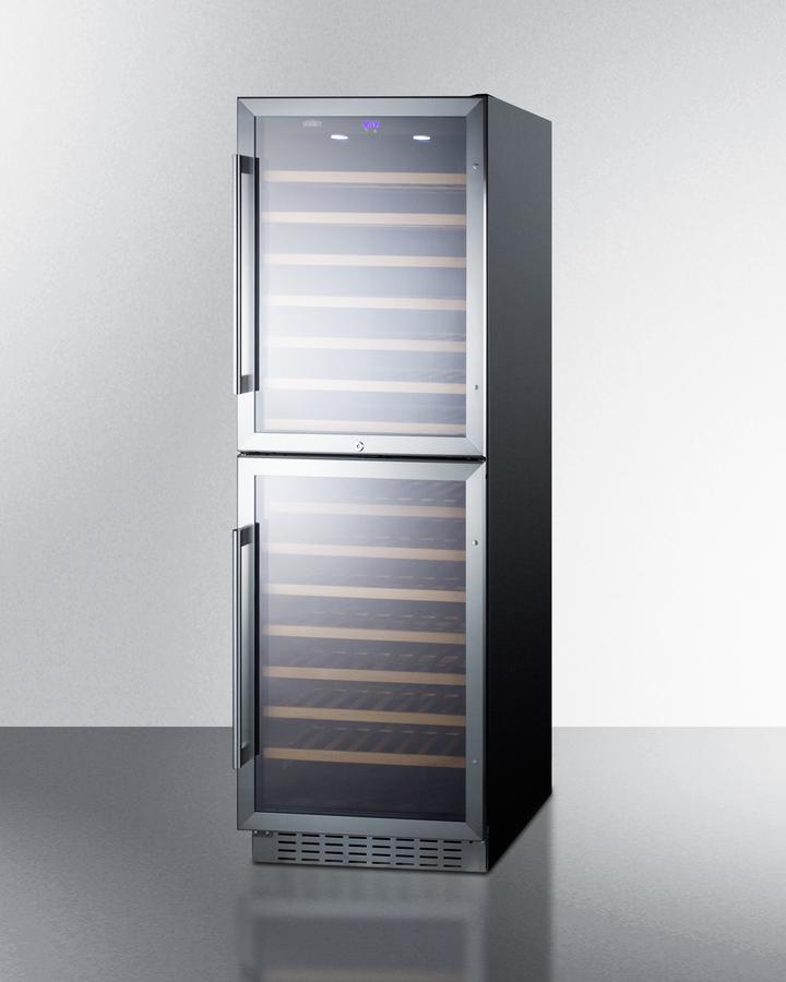 Summit - 24" 118-Bottle Dual-Zone 2 Reversible Door Wine Cooler (SWC1875B)