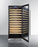 Summit - 24" 127-Bottle Single-Zone Black Cabinet w/ Glass Door Stainless Steel Frame Wine Cooler, Reversible Door (SWC1127B)