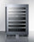 Summit - 24" 36-Bottle Dual-Zone Black Cabinet Stainless Steel Glass Door Frame Wine Cooler (CL244WC)