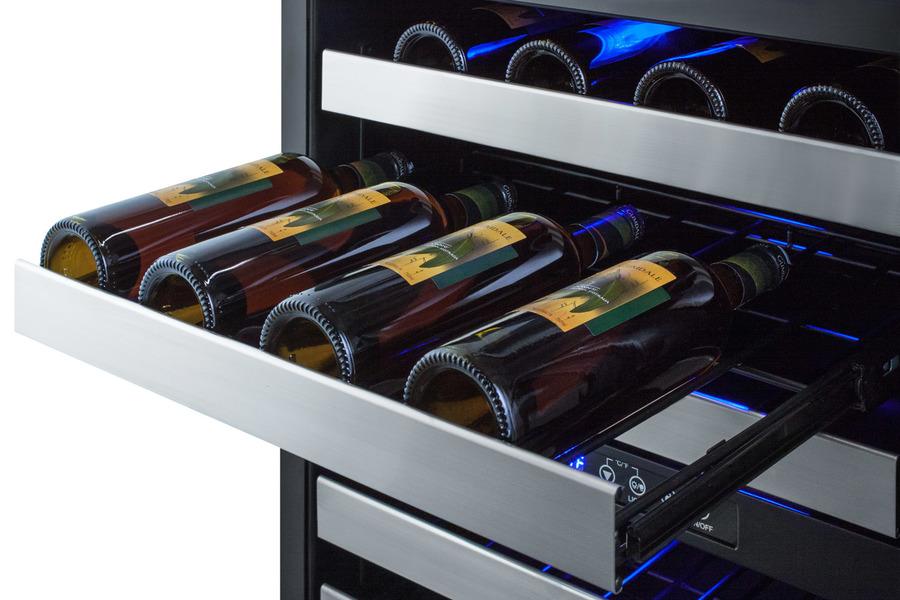 Summit - 24"  Dual-Zone Wine Cooler & 2-Drawer Freezer Combination (SWCDAF24)