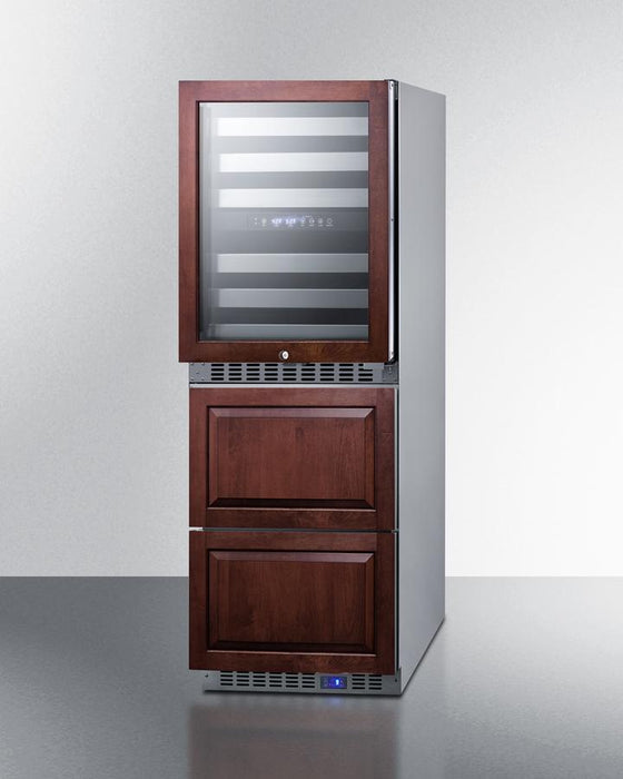 Summit - 24"  Dual-Zone Wine Cooler & 2-Drawer Freezer Combination (SWCDAF24)