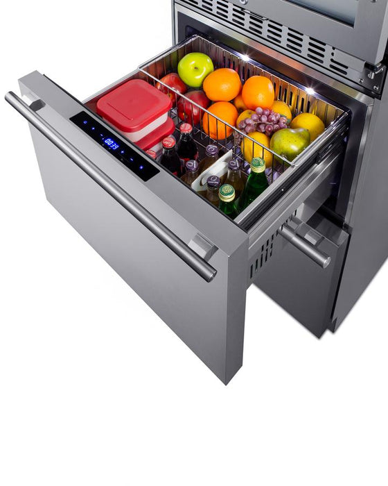 Summit - 24"  Dual-Zone Wine Cooler & 2-Drawer Refrigerator-Freezer Combination (SWCDRF24)