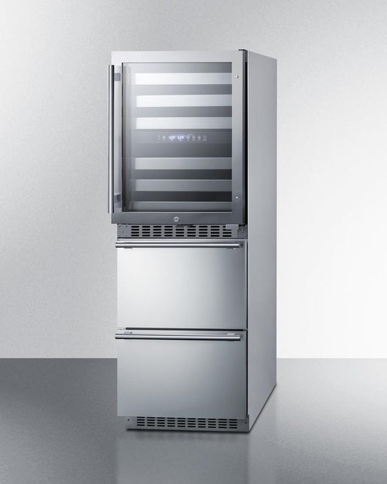 Summit - 24"  Dual-Zone Wine Cooler & 2-Drawer Refrigerator-Freezer Combination (SWCDRF24)