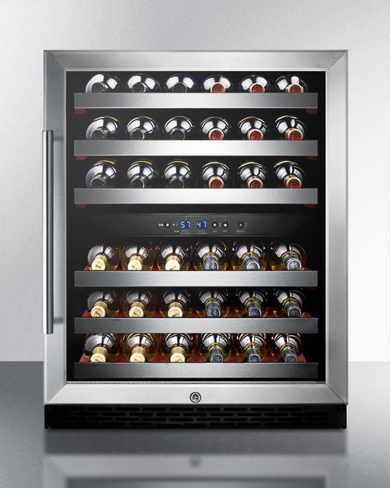 Summit - 24" 46-Bottle Dual-Zone ADA Compliant Wine Cooler (SWC530BLBISTADA) - Stainless Steel Glass Door