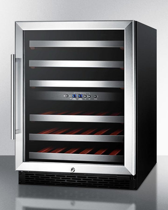 Summit - 24" 46-Bottle Dual-Zone ADA Compliant Wine Cooler (SWC530BLBISTADA) - Stainless Steel Glass Door