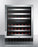 Summit - 24"  46-Bottle Dual-Zone Wine Cooler w/ Tempered Glass Stainless Steel Frame Door, Black/Stainless Steel Wrapped Cabinet (SWC530BLBIST)