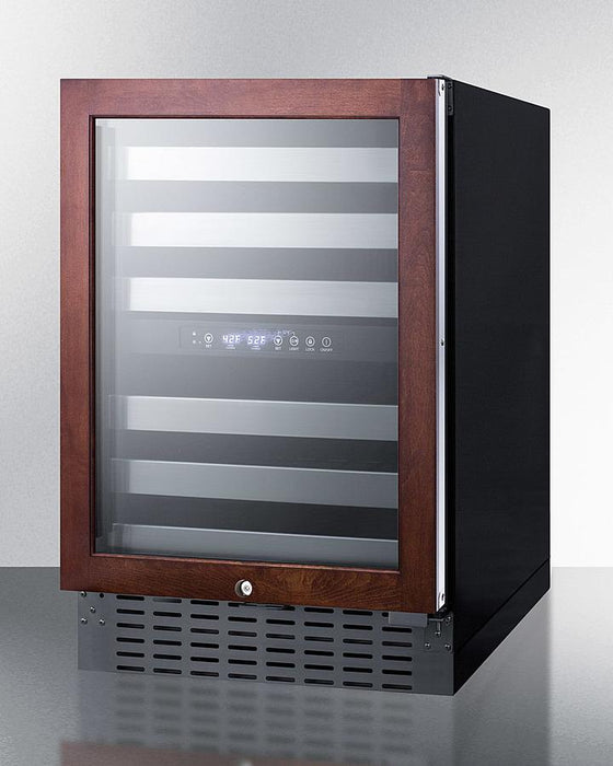 Summit - 24"  46-Bottle Dual-Zone Wine Cooler in Tempered Glass Stainless Steel Door Frame, Black/Stainless Steel/Panel Ready Cabinet (SWC532BLBIST)