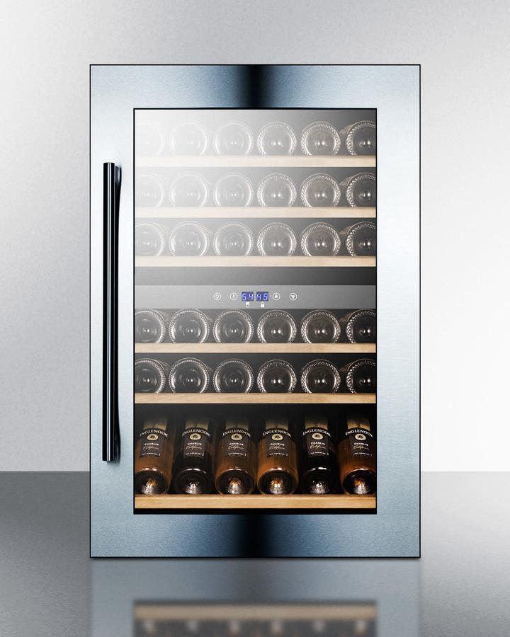 Summit - 24"  51-Bottle Dual-Zone Integrated Wine Cooler w/ Tempered Glass Door Stainless Steel Frame (VC60D)