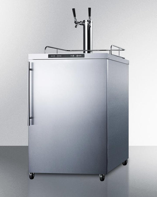 Summit - 24"  Dual-Tap Stainless Steel Outdoor Kegerator w/ Vertical Handle (SBC635MOSHVTWIN)