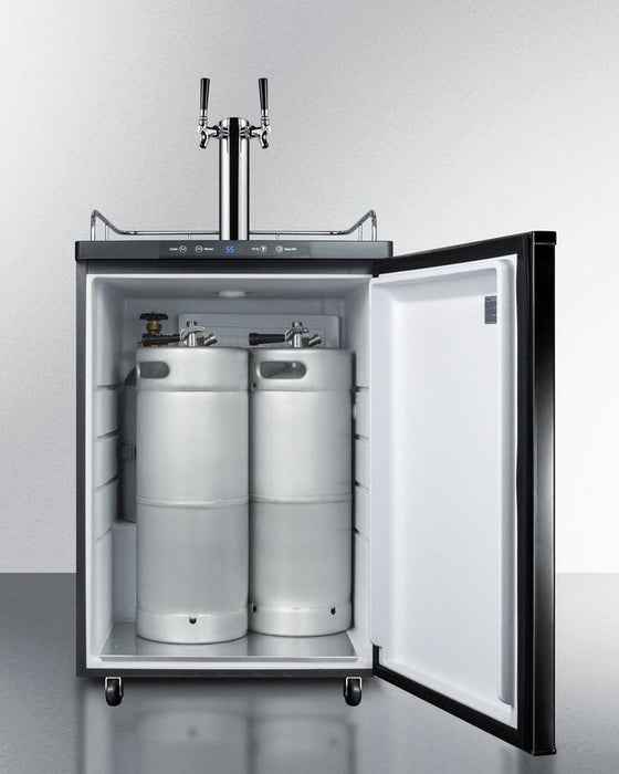 Summit - 24"  Dual-Tap Built-in Kegerator in Different Door Settings (SBC635MBITWIN)