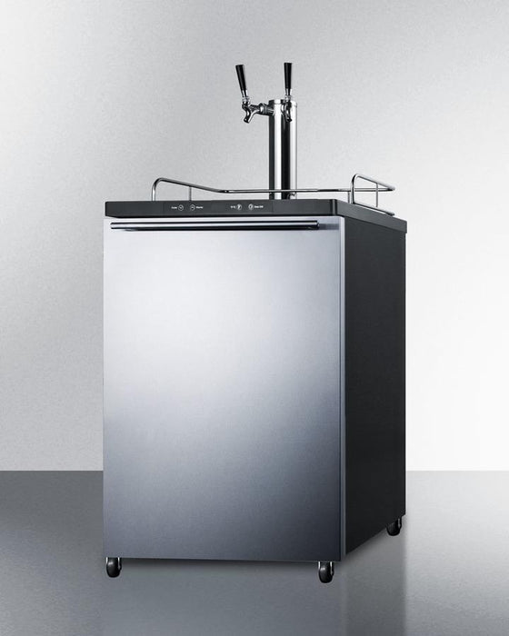 Summit - 24"  Dual-Tap Built-in Kegerator in Different Door Settings (SBC635MBITWIN)