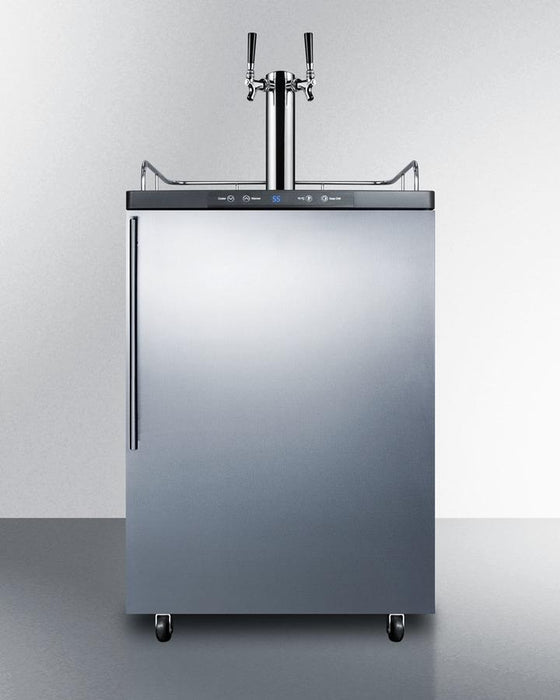 Summit - 24"  Dual-Tap Built-in Kegerator in Different Door Settings (SBC635MBITWIN)