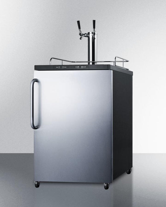 Summit - 24"  Dual-Tap Built-in Kegerator in Different Door Settings (SBC635MBITWIN)