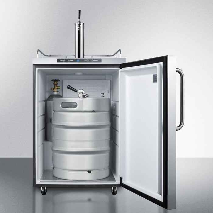 Summit - 24"  Single-Tap Outdoor Kegerator in Different Door Settings (SBC635MOS)