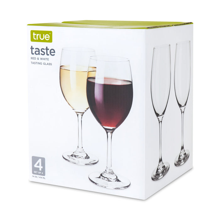 Taste Set of 4 Red And White Tasting Glass by True (2168)